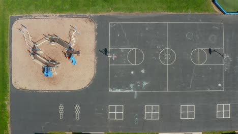 Top-down-aerial-of-school-playground