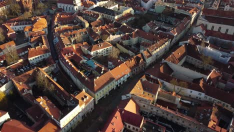 AERIAL-Vilnius-Historical-Old-Town,-Lithuania