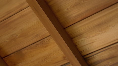Close-up-of-hinoki-wood-ceiling-and-rafter-of-Japanese-house