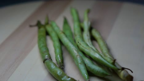close-up-of-some-green-bean-stalks-with-a-rotating-shot