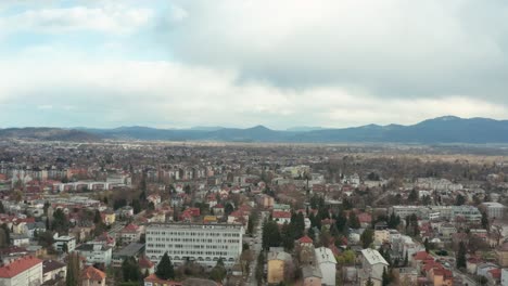 Aerial-dolly-shot-flying-over-the-city-of-Ljubljana-capital-of-Slovenia