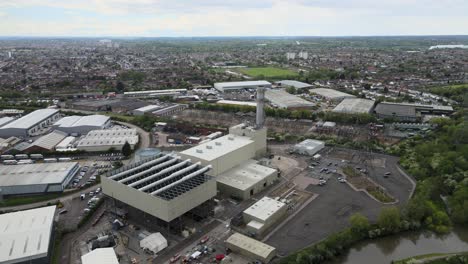 Enfield-Power-station,-Brimsdown,-UK-drone-footage