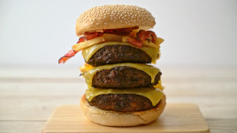 hamburger-or-beef-burgers-with-cheese,-bacon-and-french-fries---unhealthy-food-style