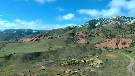 A-pan-across-a-picturesque-valley,-Morrison-Colorado
