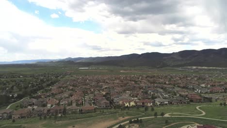 A-drone-pan-over-a-Denver-suburb