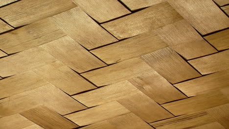 Close-up-of-woven-hinoki-wood-strips-on-ceiling-of-Japanese-teahouse-