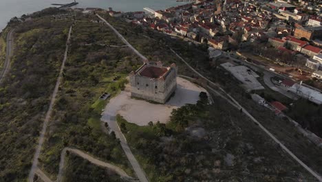 panoramic-down-of-the-great-landscape-in-Croatia-from-the-fortress-of-Nehaj-seen-with-drone
