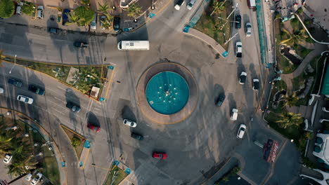Drone-footage-of-a-roundabout.--Mazatlan,-Mexico