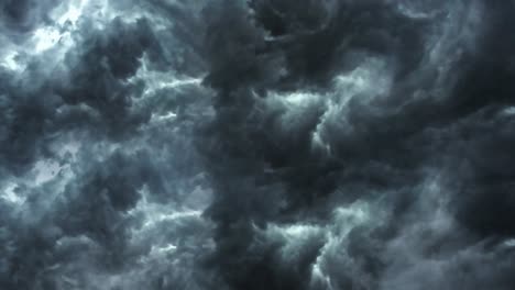 Animation-Eines-Gewitters,-Das-In-Den-Lücken-In-Den-Dicken-Wolken-Stattfand