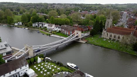 Marlow-Suspension-Bridge-over-River-Thames-Buckinghamshire-UK-aerial-footage-4K