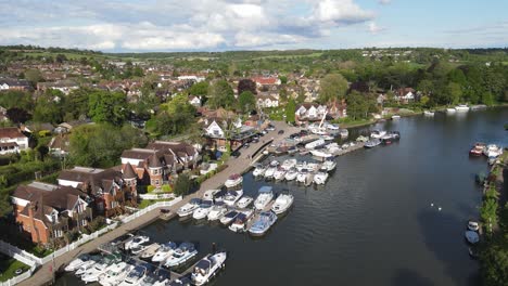 River-Thames-riverside-Bourne-End-,-Buckinghamshire-Aerial-footage