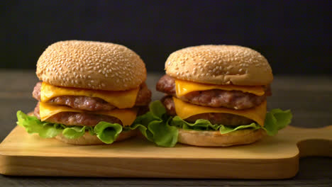 pork-hamburger-or-pork-burger-with-cheese