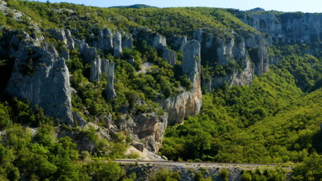 Panorama-Of-Vela-Draga-Limestone-Canyon-At-Daytime-In-Vranja,-Croatia