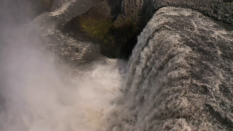 Powerful-Dettifoss-Waterfall-In-Iceland---aerial-static-shot