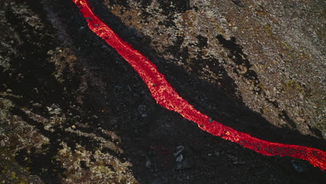 Static-Overhead-Aerial-View-of-Volcanic-Lava-Stream