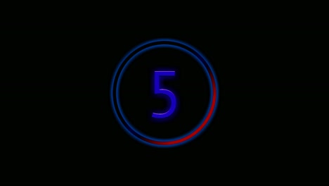 Neon-countdown-number-ten-to-zero-animation-on-black-background