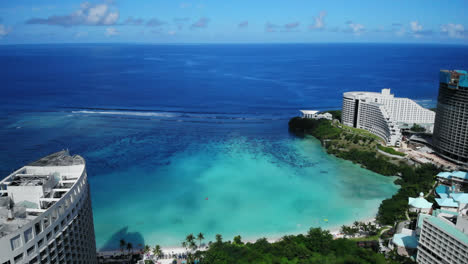 Beach-view.-Drone-footage-of-Guam,-America