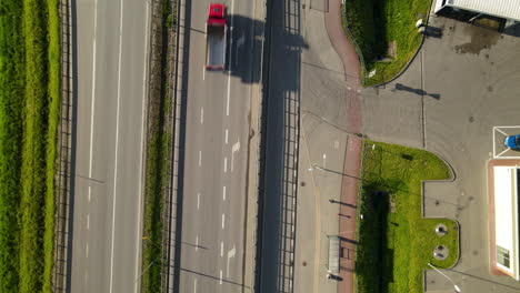 Bird's-Eye-View-Of-Traffic-In-The-Roads-Of-Gdansk-City-In-Poland