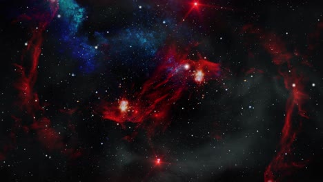 Nubes-Nebulosas-Rojas-Flotando-En-El-Universo