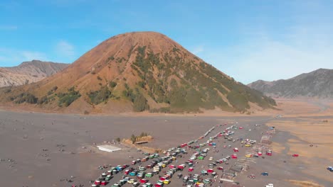 Colorful-jeeps-parked-in-Bromo-Tengger-Semeru-National-Park-with-Mount-Batok