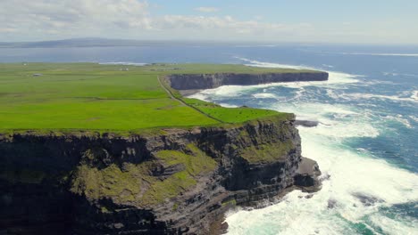 Aerial-spin-footage-of-Cliffs-of-Moher-at-their-south-side