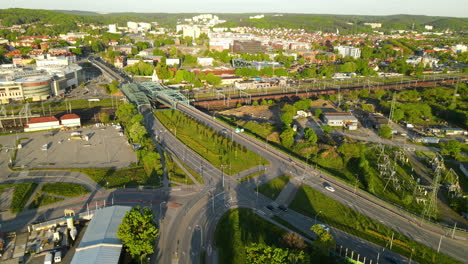 Bird's-Eye-View-Of-The-Urban-Landscape-And-National-Highways-Of-Gdansk-City-In-Poland