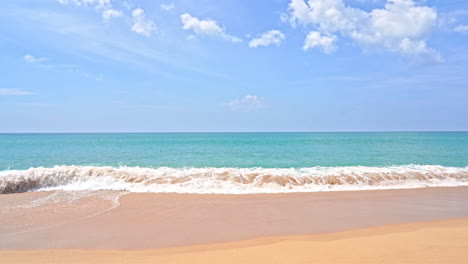 Tropical-sandy-beach-and-turquoise-sea-water