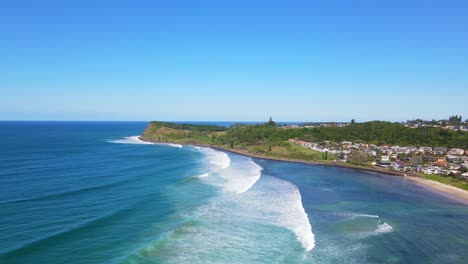 Ocean-Waves-At-The-Waterfront-Of-Seven-Mile-Beach-And-Lennox-Head-Mainland-In-Australian-State-Of-New-South-Wales