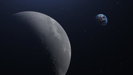 4k-Planet-Erde-Mit-Mondvordergrund-Im-Weltraum