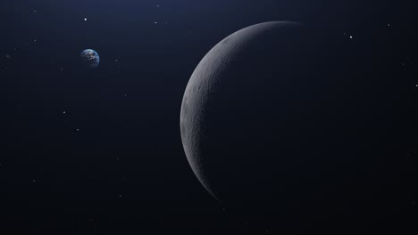 4k-Bewegung-Des-Mondes-In-Richtung-Erde-Im-Weltraum