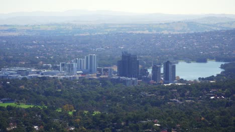 Scenic-View-From-Telstra-Tower-Of-Lake-Ginninderra-In-The-District-Of-Belconnen-In-Australian-Capital-Territory