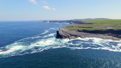Aerial-spin-view-of-Kilkee-cliffs-in-Ireland