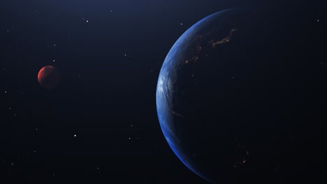 4k-Tierra-Y-Planeta-Marte-Giran-Hacia-El-Sol-En-El-Universo