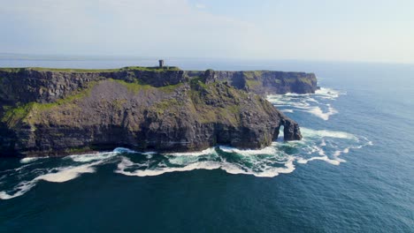 Aerial-spin-around-Cliffs-of-Moher-near-Moher-Tower