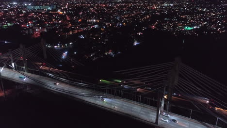 Juan-Pablo-Duarte-and-Juan-Boch-Bridge-at-night,-Santo-Domingo