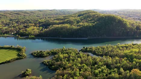 Melton-Lake-Sonnenuntergang-In-Oak-Ridge,-Tennessee