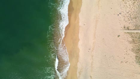Aerial-aerial-images-of-Malgrat-de-Mar-beach-on-the-Costa-Brava-fluid-and-slow-movements-Mataró-Arenys-de-Mar-beaches-European-tourism