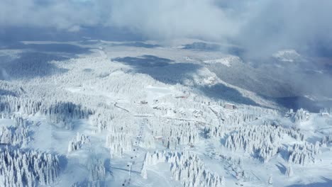 Jahorina-mountain-ski-resort-in-Bosnia-and-Herzegovina,-high-aerial-view