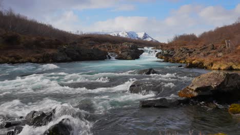 Scenic-View-Of-The-Glacial-River-Bruara-In-Iceland---static-shot