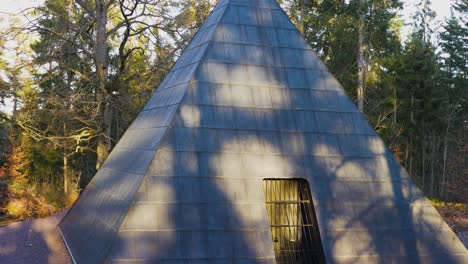 Sunlight-On-Exterior-Of-Stierngranat's-Tomb-Pyramid-At-Aneby,-Stjarneborg-In-Sweden