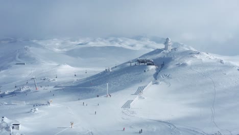 Jahorina-mountain-ski-resort-in-Bosnia-and-Herzegovina,-4K-aerial-view
