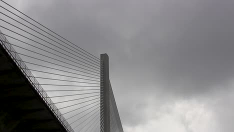 Upward-view-while-travelling-under-a-bridge-along-the-Panama-Canal