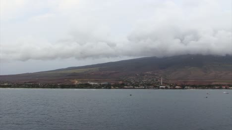The-city-of-Lahaina-viewed-from-the-sea,-Maui,-Hawaii