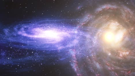 Zwei-Galaxien-Im-Expandierenden-Universum,-Dem-Universum