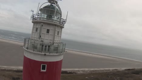 Der-Leuchtturm-Eierland-An-Der-Holländischen-Nordsee,-Insel-Texel-In-Nordholland,-Niederlande