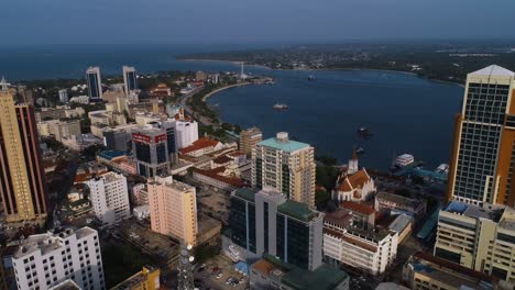 aerial-view-of-the-Dar-city,-Tanzania