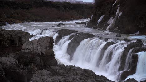 Dramatic-View-of-Tourism-Landmark-Barnafoss-Waterfall