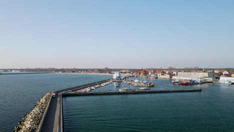 Scenic-View-Of-Port-Hel-With-Zegluga-Gdanska-Ferry-Service-In-Hel-Peninsula,-Poland