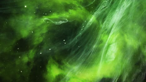 the-surface-of-the-green-nebula-cloud-moving-in-the-universe