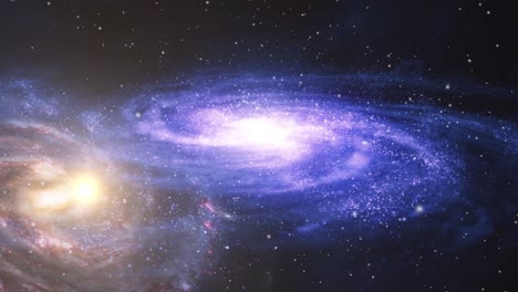 Zwei-Galaxien-Im-Universum,-Die-Miteinander-Kollidieren